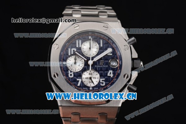 Audemars Piguet Royal Oak Offshore Seiko VK67 Quartz Stainless Steel Case/Bracelet with Black Dial and Arabic Numeral Markers - Click Image to Close